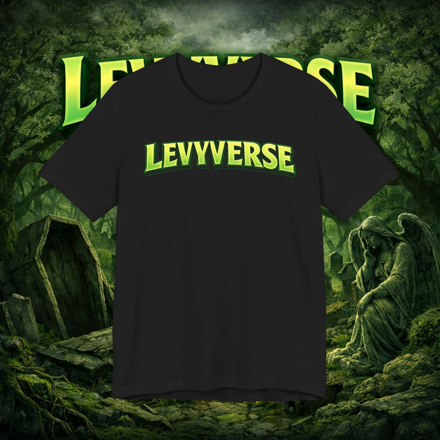 Levyverse Logo Tee — Green Fantasy Graphic T-Shirt