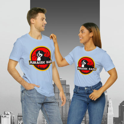 Jurassic Bark Bernese Mountain Dog, Custom/ Unisex Jersey Short Sleeve Tee