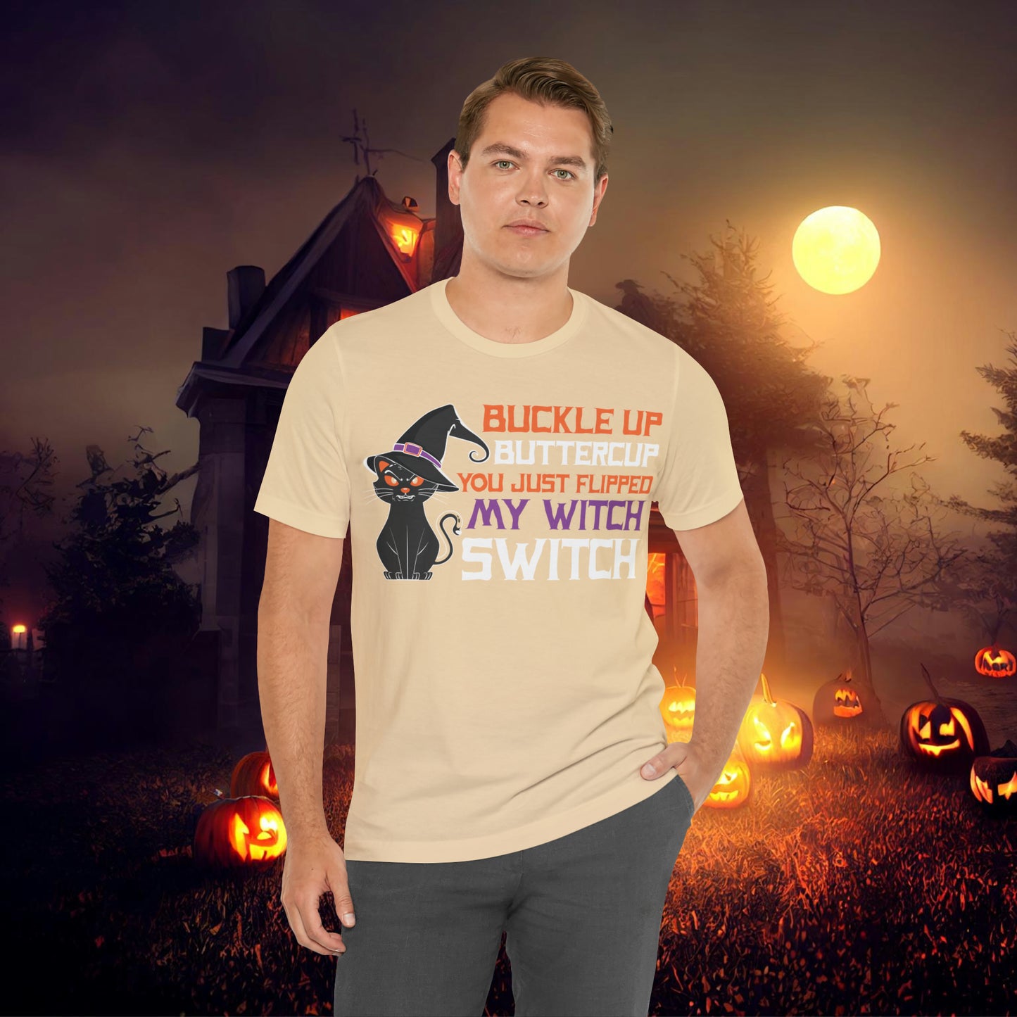 Halloween Buckle up Buttercup you just flipped my Witch Switch Unisex Jersey Short Sleeve Tee Gifts for Her