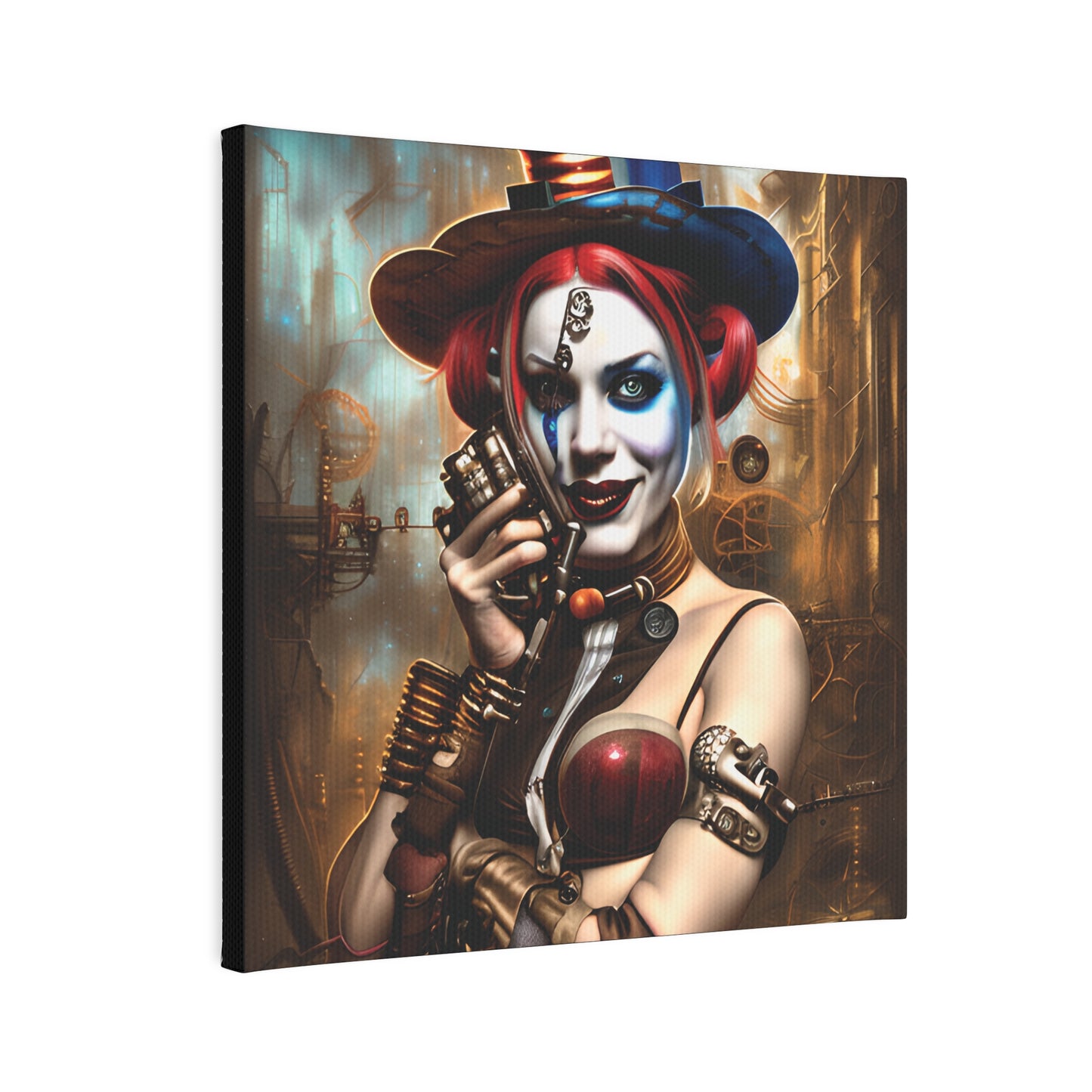 Hyper Realistic Steampunk Harley Quinn Canvas Photo Tile