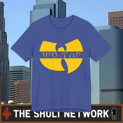 Wu-Tap Logo T-Shirt — Retro Hip-Hop Shuli Crew Graphic Tee