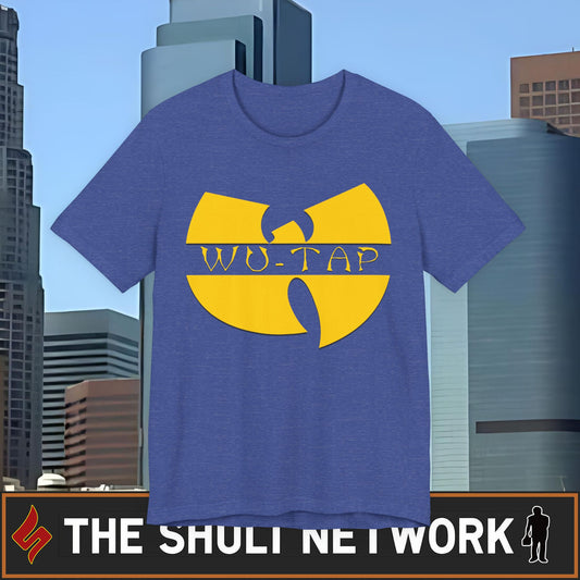 Wu-Tap Logo T-Shirt — Retro Hip-Hop Shuli Crew Graphic Tee