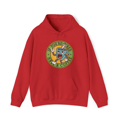DirkyThreadz Coffee Lover's Hoodie - Playful Cartoon Design for Caffeine Enthusiasts"