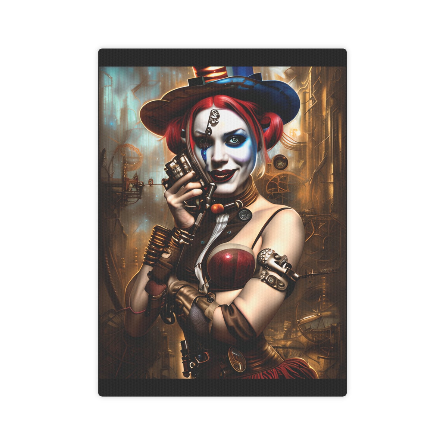 Hyper Realistic Steampunk Harley Quinn Canvas Photo Tile