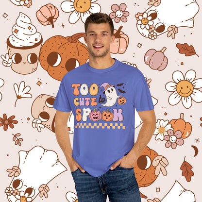 Too Cute to Spook Retro Groovy Halloween Unisex Garment-Dyed T-shirt Gifts for Him Gifts for Her