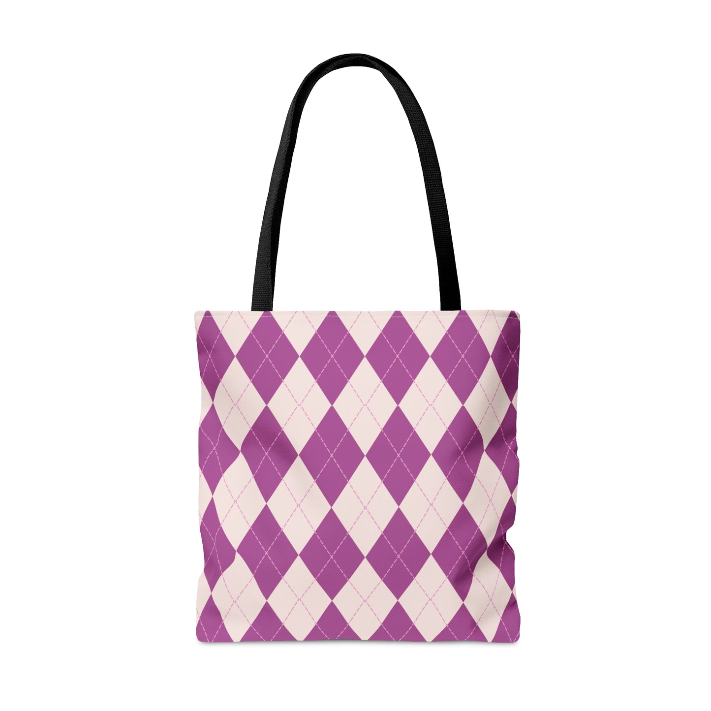 Vintage Purple Rhombus Pickleball Queen AOP Tote Bag - Rule the Court as the Queen of Dink