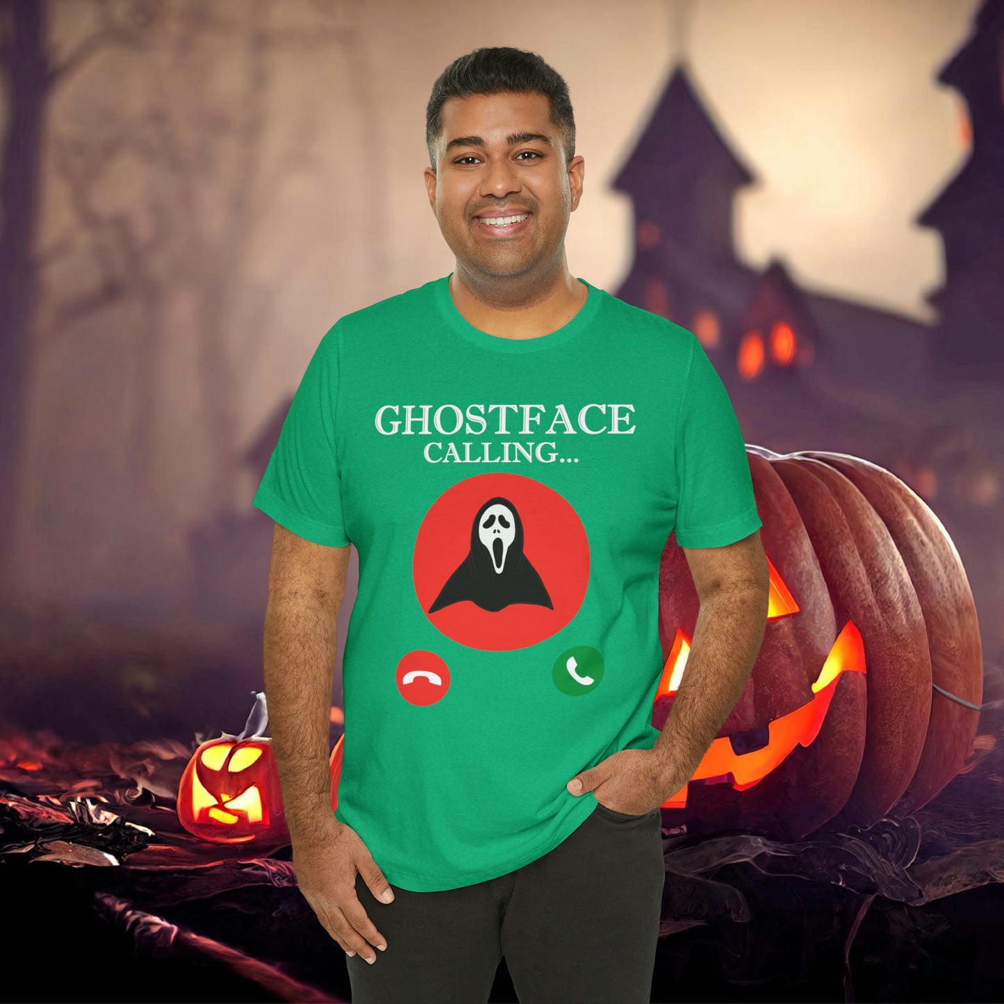 Ghost Face is Calling Halloween Unisex Jersey Short Sleeve Tee Gifts For her Gifts for Him