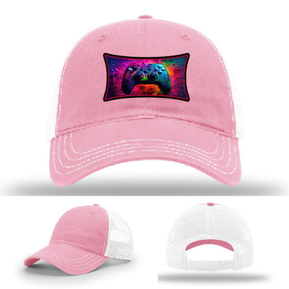 Next Level Gamer Hat | Full-Color Leather Patch Controller Design