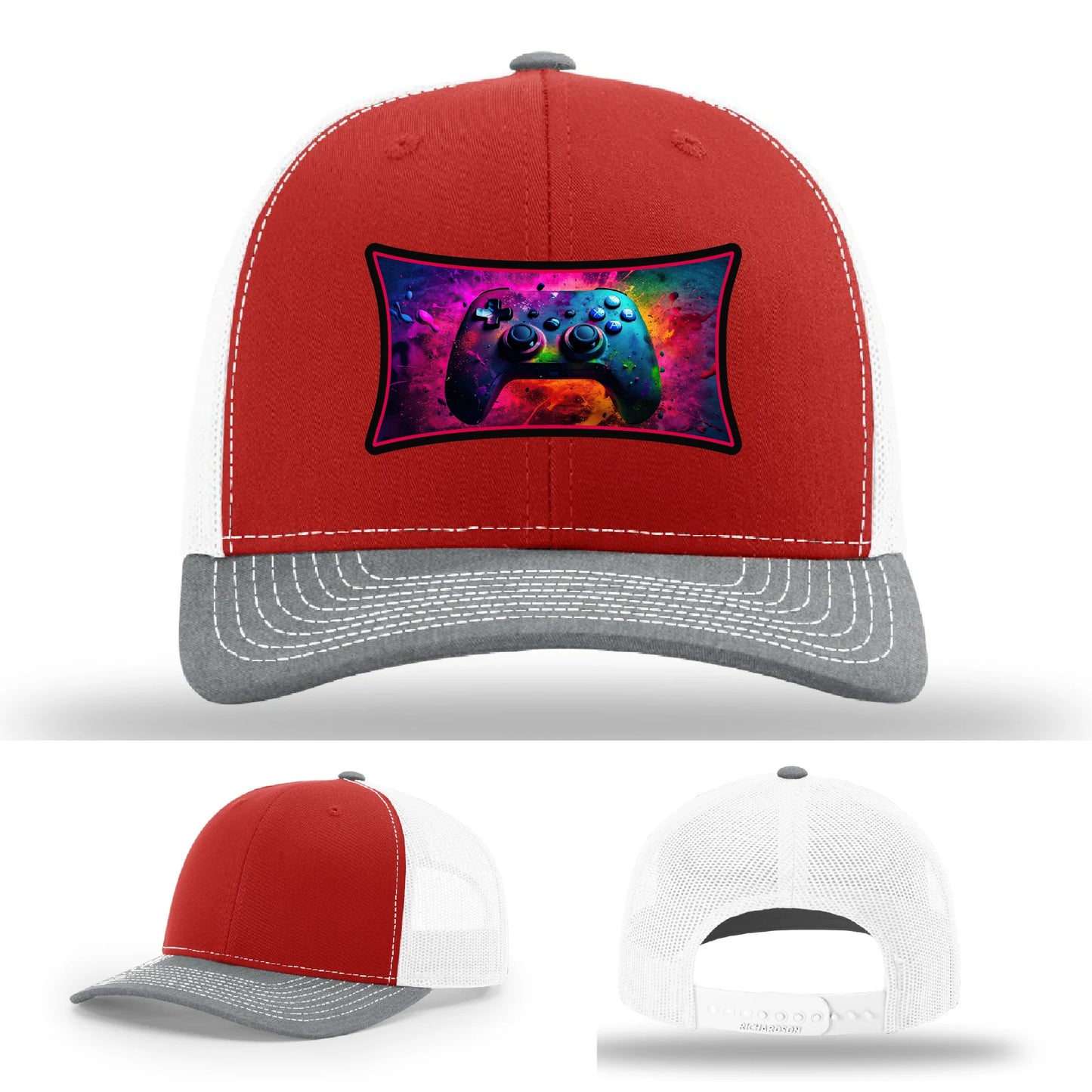 Next Level Gamer Hat | Full-Color Leather Patch Controller Design