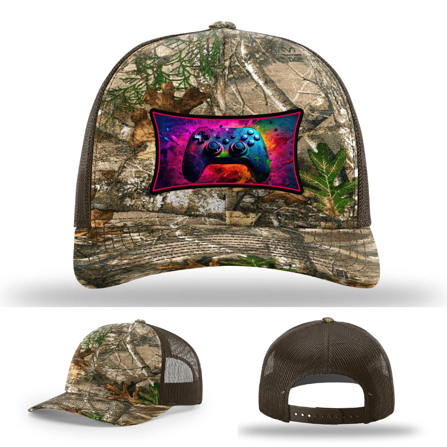 Next Level Gamer Hat | Full-Color Leather Patch Controller Design