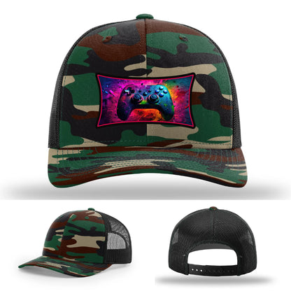 Next Level Gamer Hat | Full-Color Leather Patch Controller Design