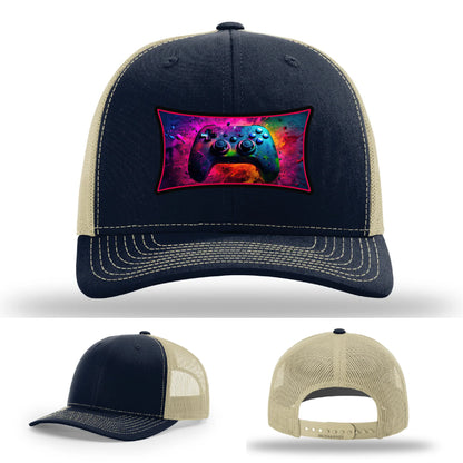 Next Level Gamer Hat | Full-Color Leather Patch Controller Design