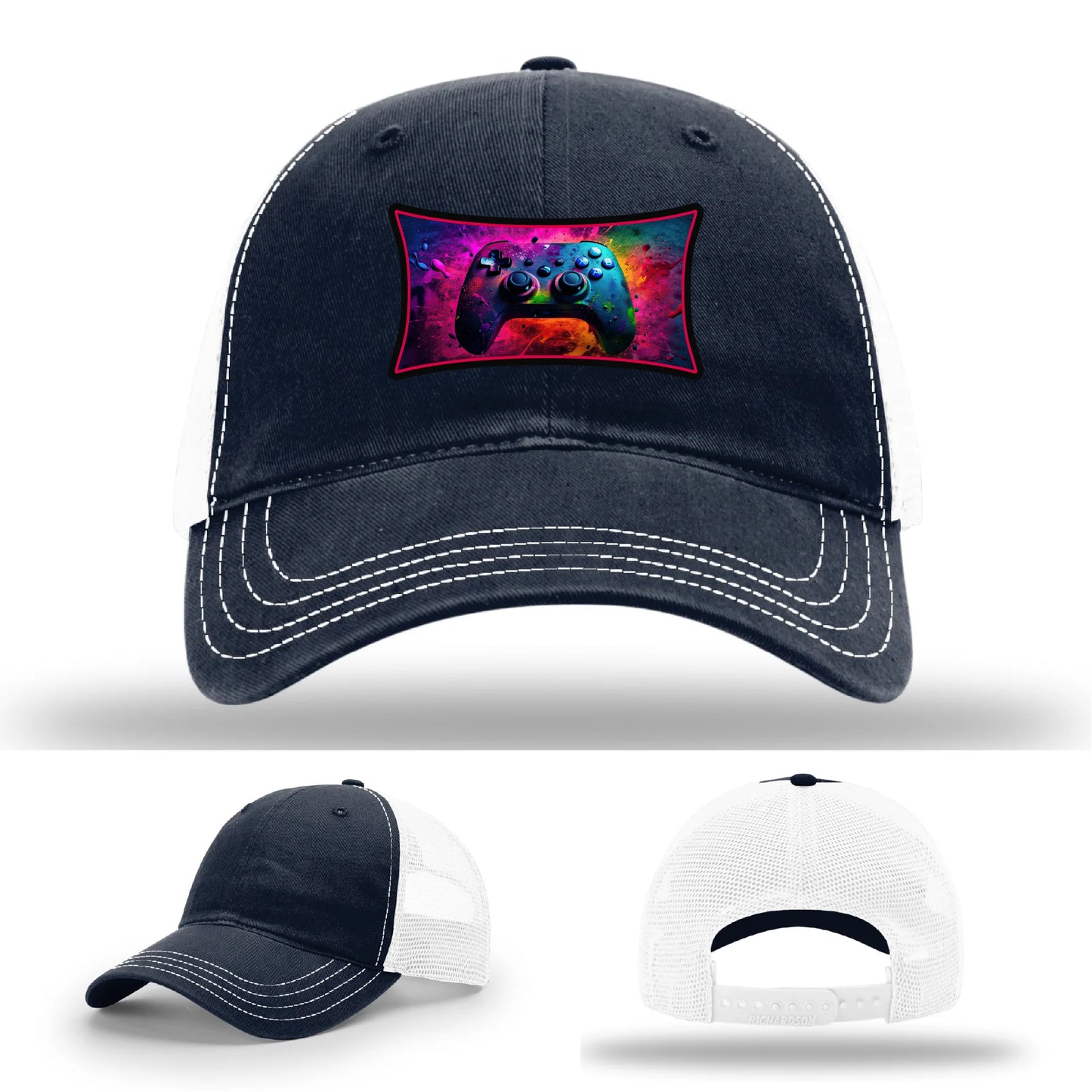 Next Level Gamer Hat | Full-Color Leather Patch Controller Design
