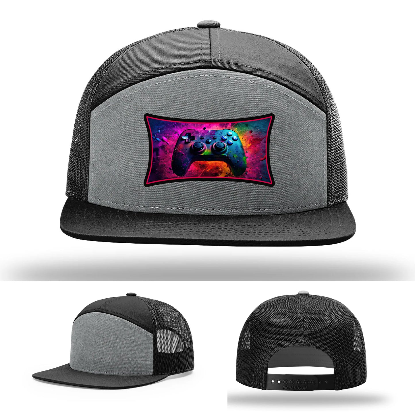 Next Level Gamer Hat | Full-Color Leather Patch Controller Design