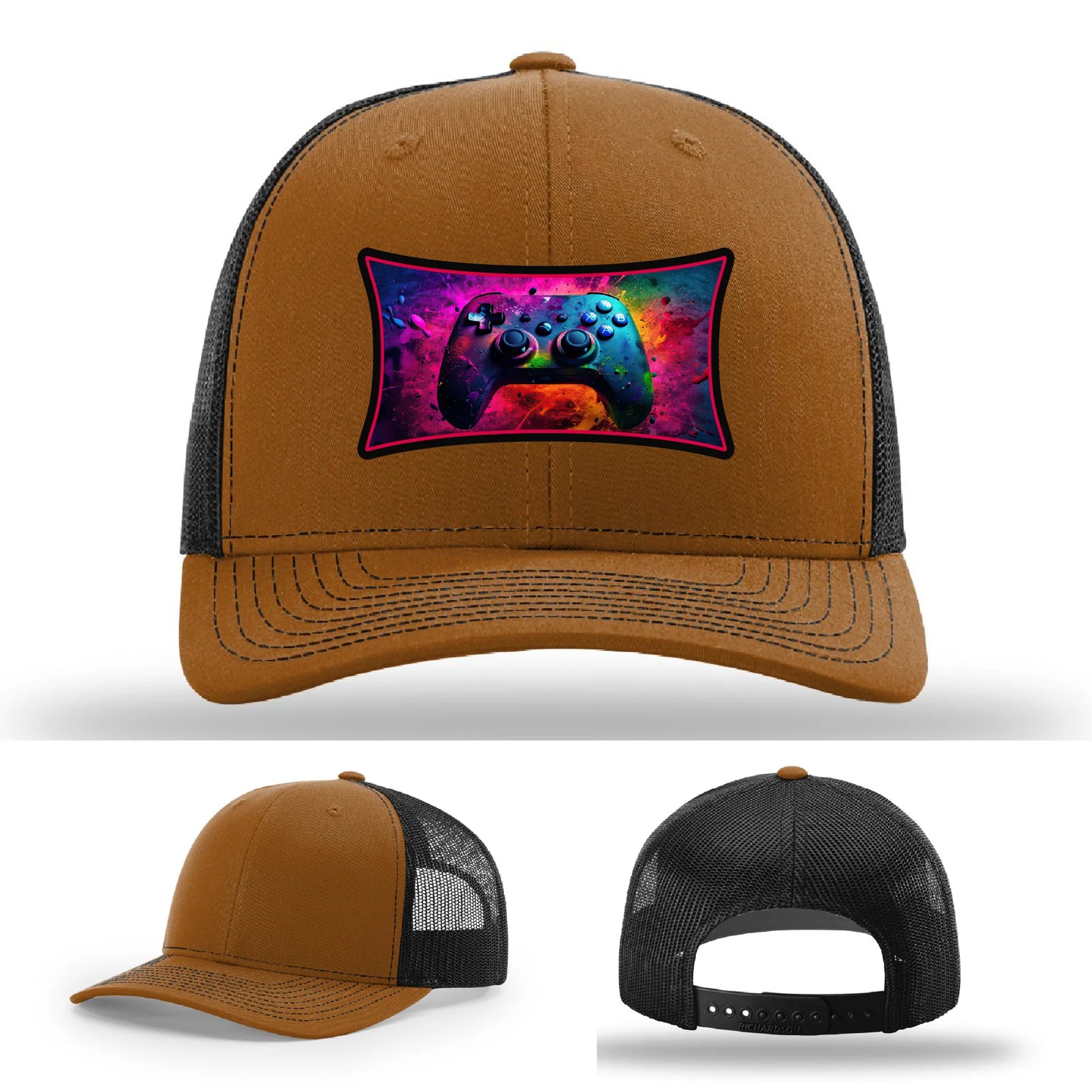 Next Level Gamer Hat | Full-Color Leather Patch Controller Design