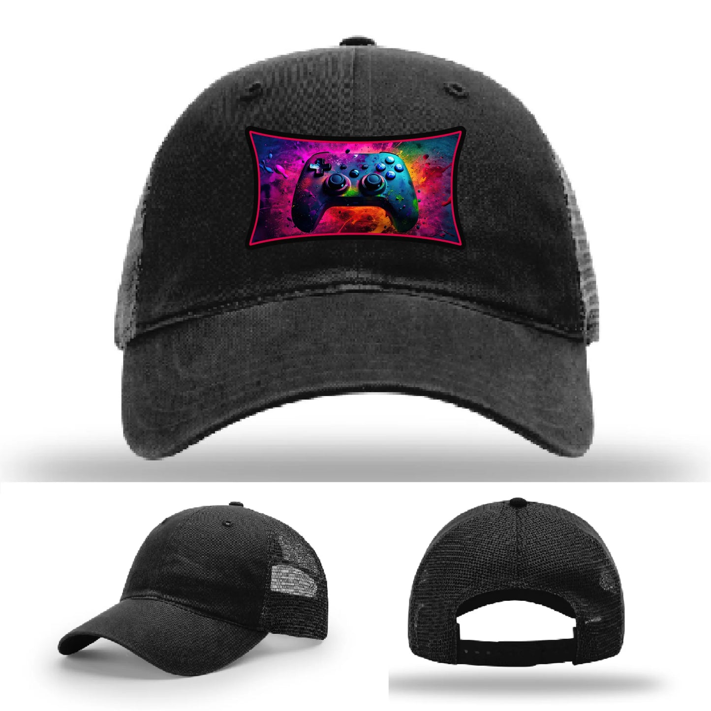 Next Level Gamer Hat | Full-Color Leather Patch Controller Design