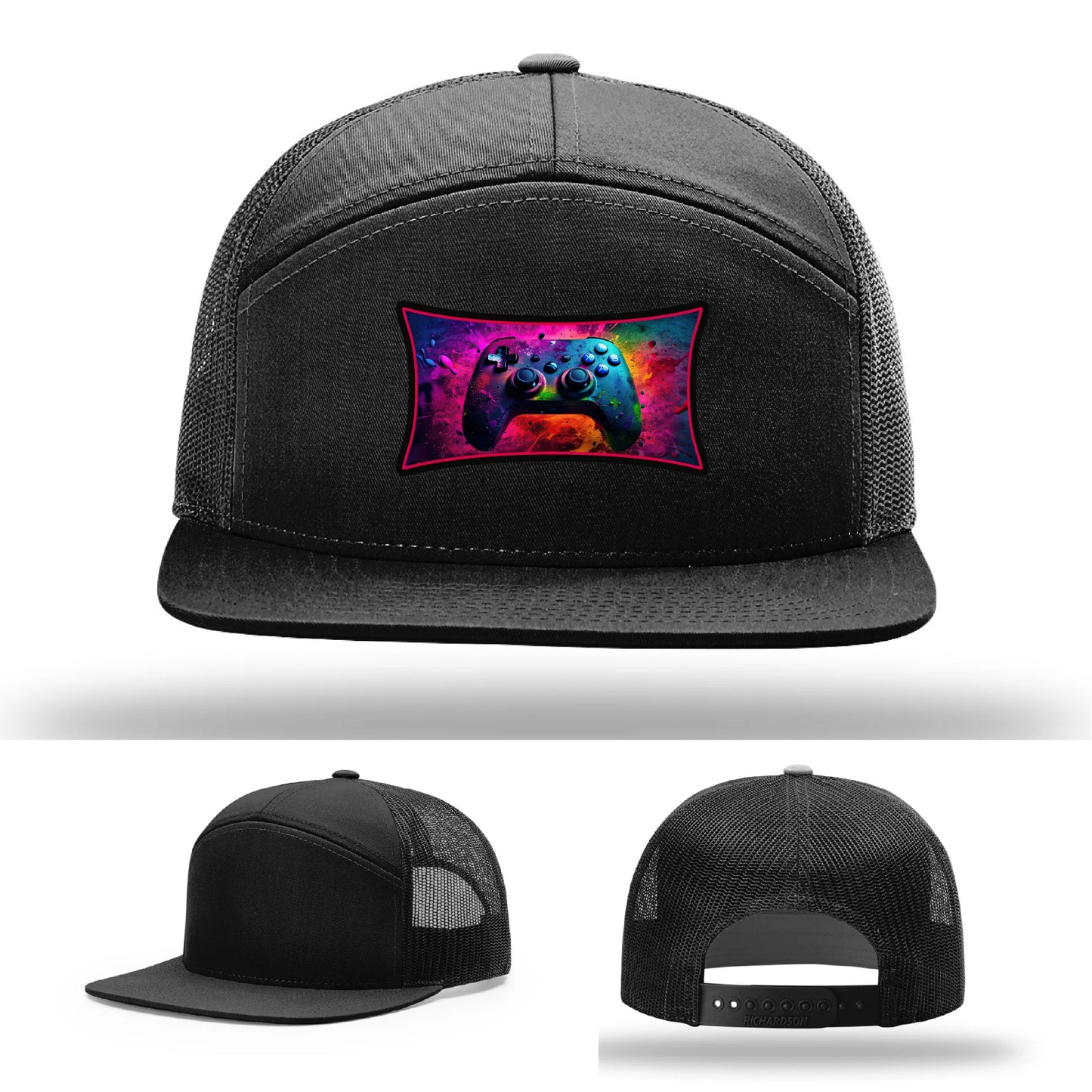 Next Level Gamer Hat | Full-Color Leather Patch Controller Design