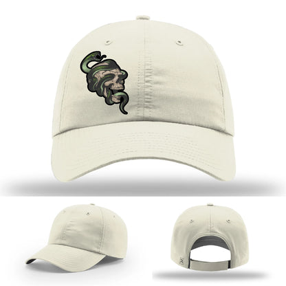 Serpent Skull Hat | Full-Color Leather Patch Snake & Skull Design