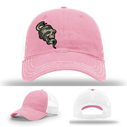 Serpent Skull Hat | Full-Color Leather Patch Snake & Skull Design