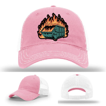 Dumpster Fire Leather Patch Hat