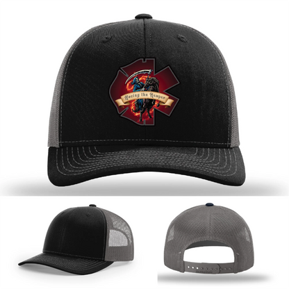 Fire & EMS Reaper Hat | Full-Color Leather Patch Design