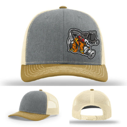 Straight Stream Psycho Hat | Firefighter Leather Patch Design