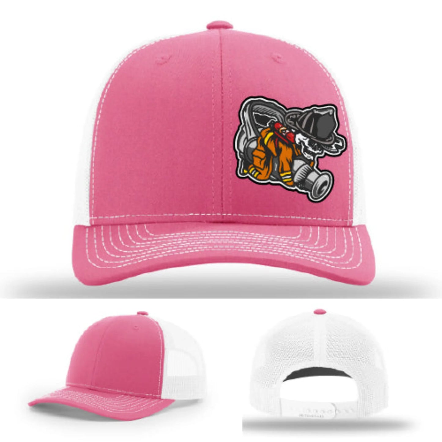 Straight Stream Psycho Hat | Firefighter Leather Patch Design