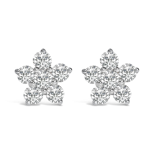 10K White Gold 1/2 Cttw Lab Grown Diamond Star Stud Earrings