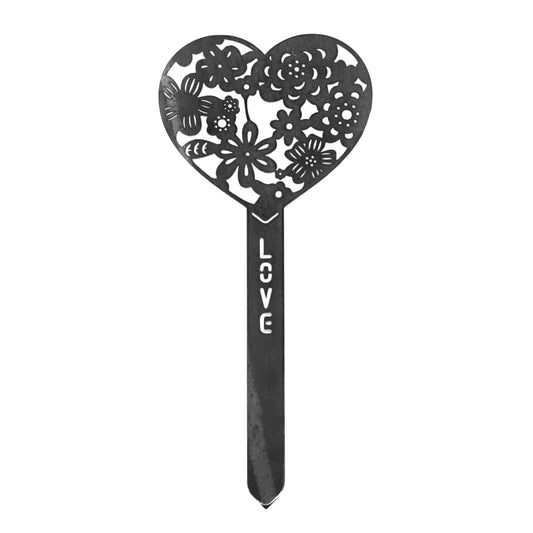 Corten Steel Love Heart Garden Stake