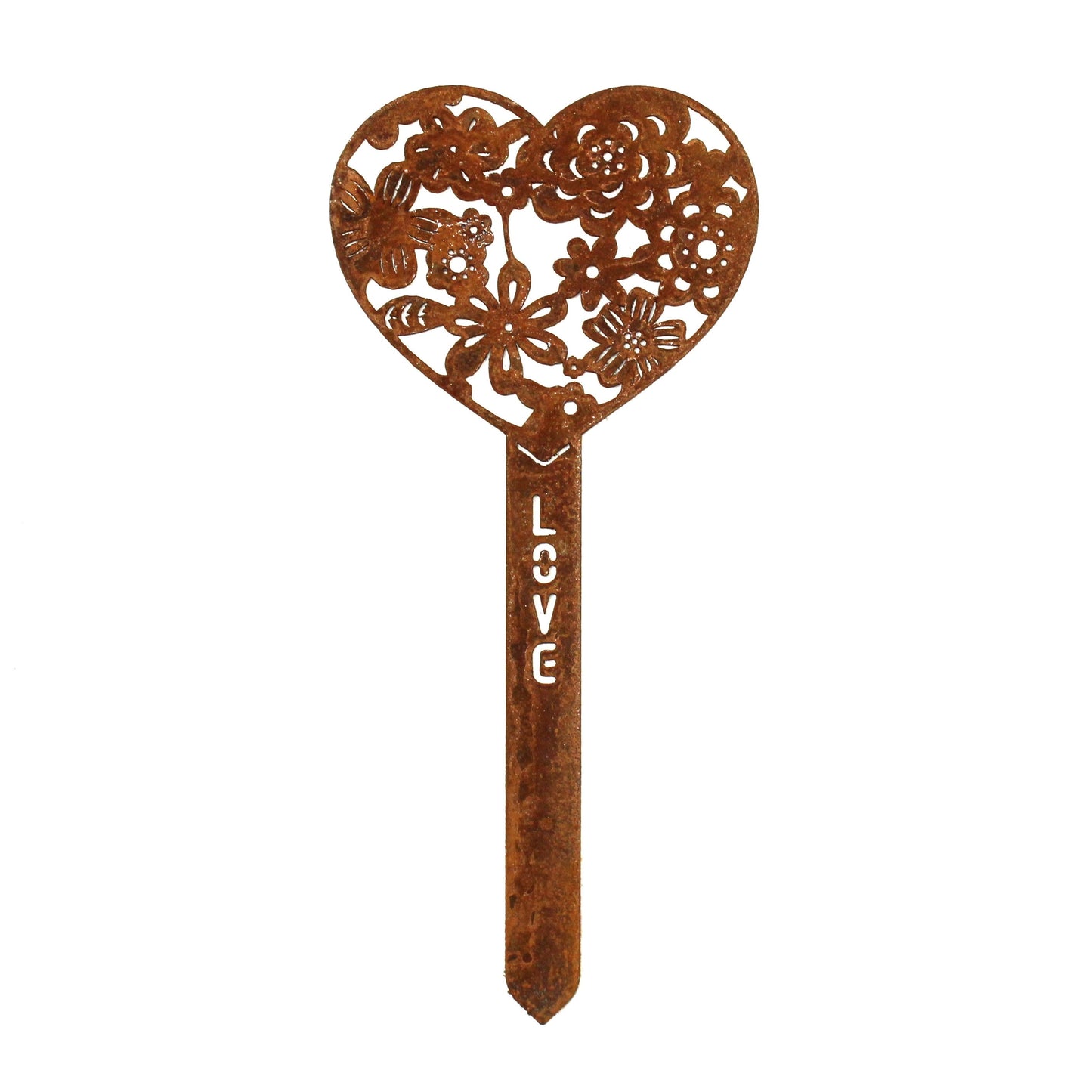 Corten Steel Love Heart Garden Stake