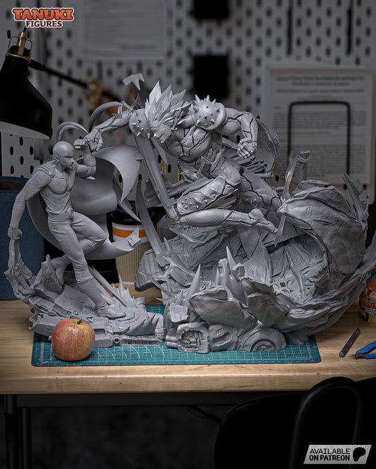 Saitama vs Boros - One Punch Man - Diorama - 1:6 Scale, Busts