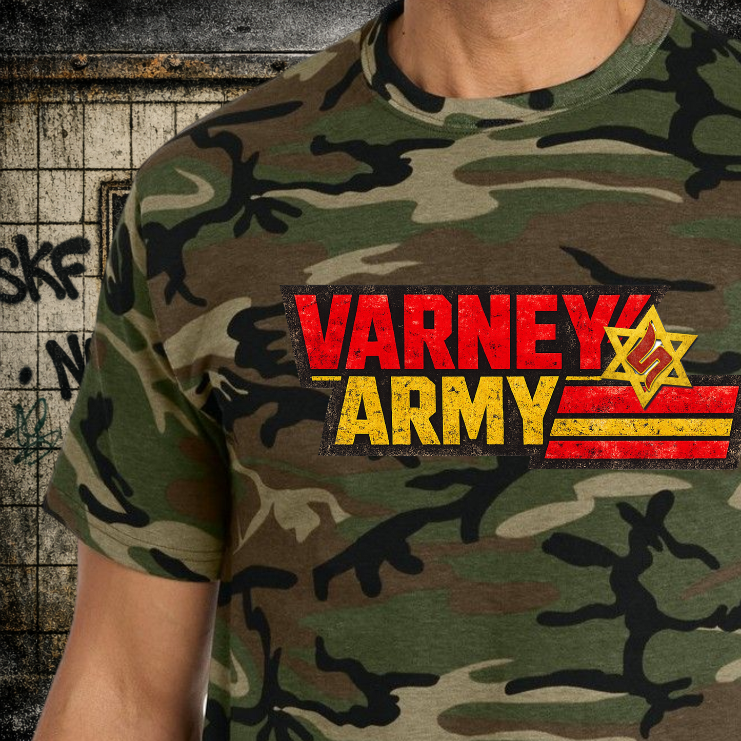 🪖 VARNEY ARMY CAMO TEE — The Official Supporter Drop