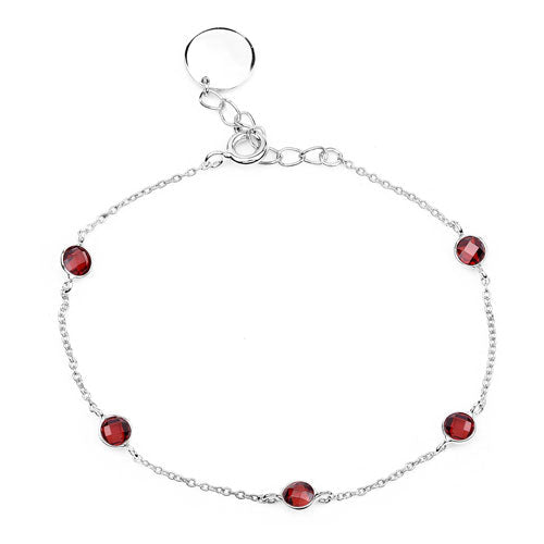 1.50 Carat Genuine Garnet .925 Sterling Silver Bracelet