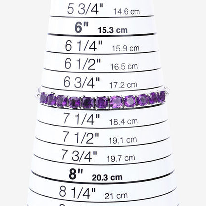 6.05 Carat Genuine Amethyst .925 Sterling Silver Bracelet