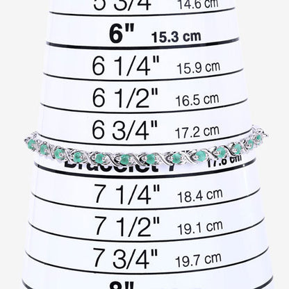 0.72 Carat Genuine Emerald .925 Sterling Silver Bracelet