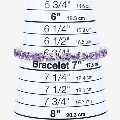 14.40 Carat Genuine Amethyst .925 Sterling Silver Bracelet