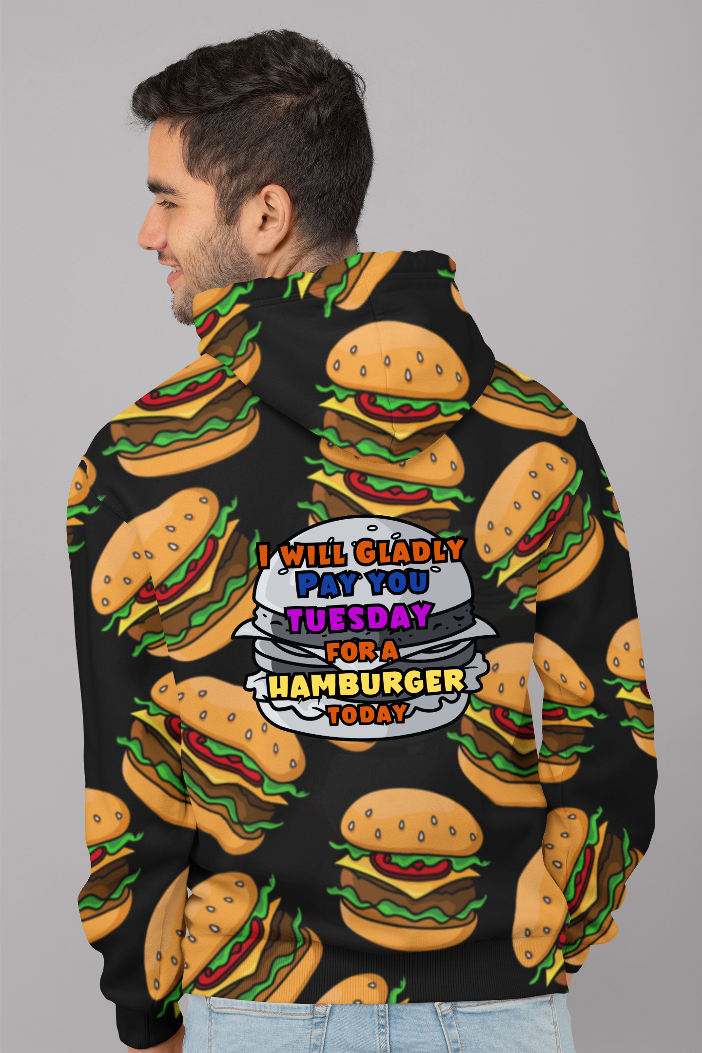 Cheeseburger Delight Unisex Pullover Hoodie Wimpys Classic Quote