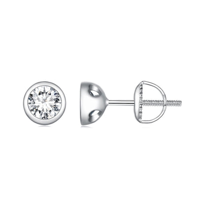 925 Sterling Silver 5.0mm Moissanite Earrings for Women