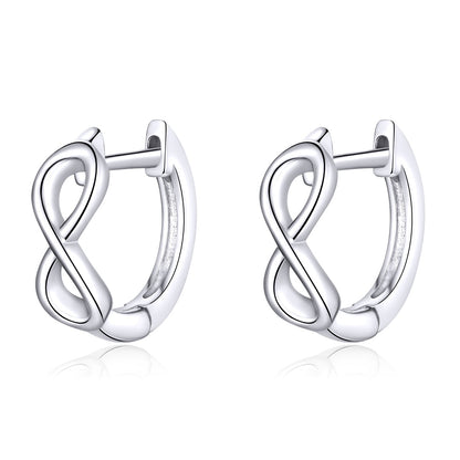 925 Sterling Silver Earrings - 1.2*0.4cm, Platinum Plated for Women