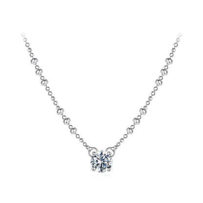 925 Sterling Silver 0.5 Carat Moissanite Necklace for Women