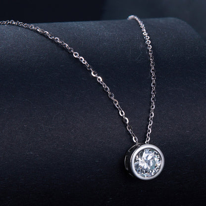 S925 Sterling Silver Moissanite Necklace 400mm with 1ct Moissanite for Women
