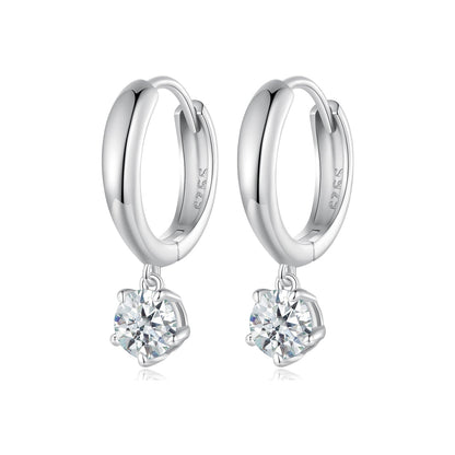 S925 Sterling Silver 0.50 Carat Moissanite Earrings for Women