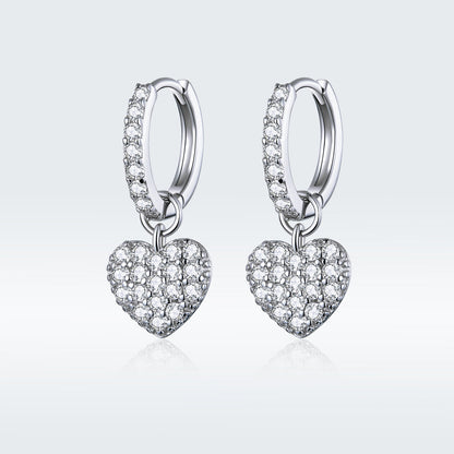 925 Sterling Silver CZ Pavé Setting Earrings for Women