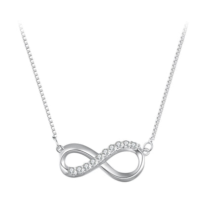 925 Sterling Silver Moissanite 1.5mm Necklace 400+50mm for Women