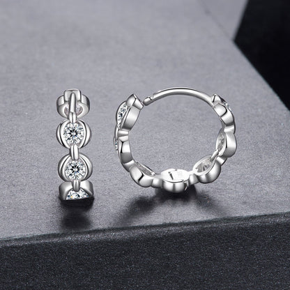 925 Sterling Silver 0.25 Carat Moissanite Hoop Earrings for Women