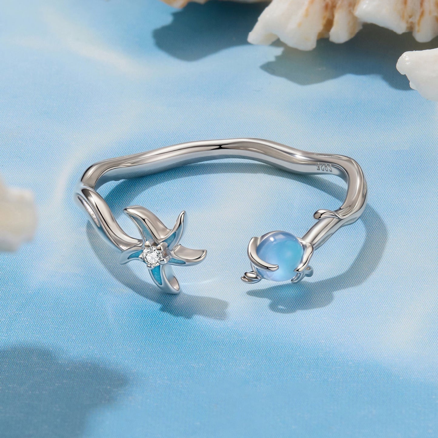 925 Sterling Silver Ring with White Gold Plating, 0.16cm Width for Women