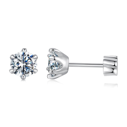 925 Sterling Silver 0.5 Carat Moissanite Earrings for Women