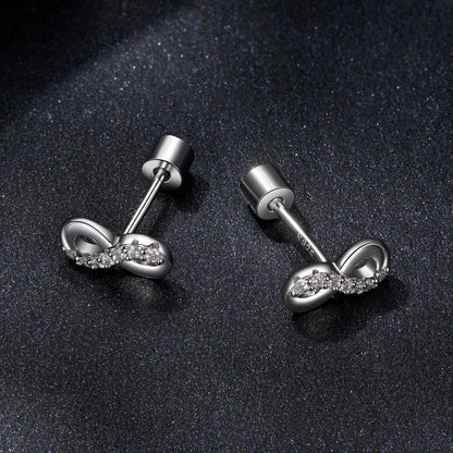 925 Sterling Silver & Moissanite Earrings 0.005ct for Women