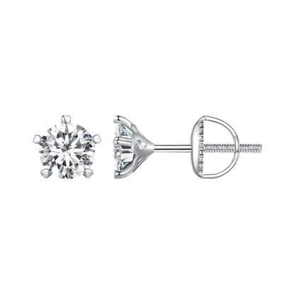 925 Sterling Silver Moissanite 0.50 Carat Earrings 6.0mm for Women