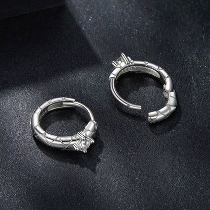 925 Sterling Silver Moissanite Earrings 1.3cm for Women